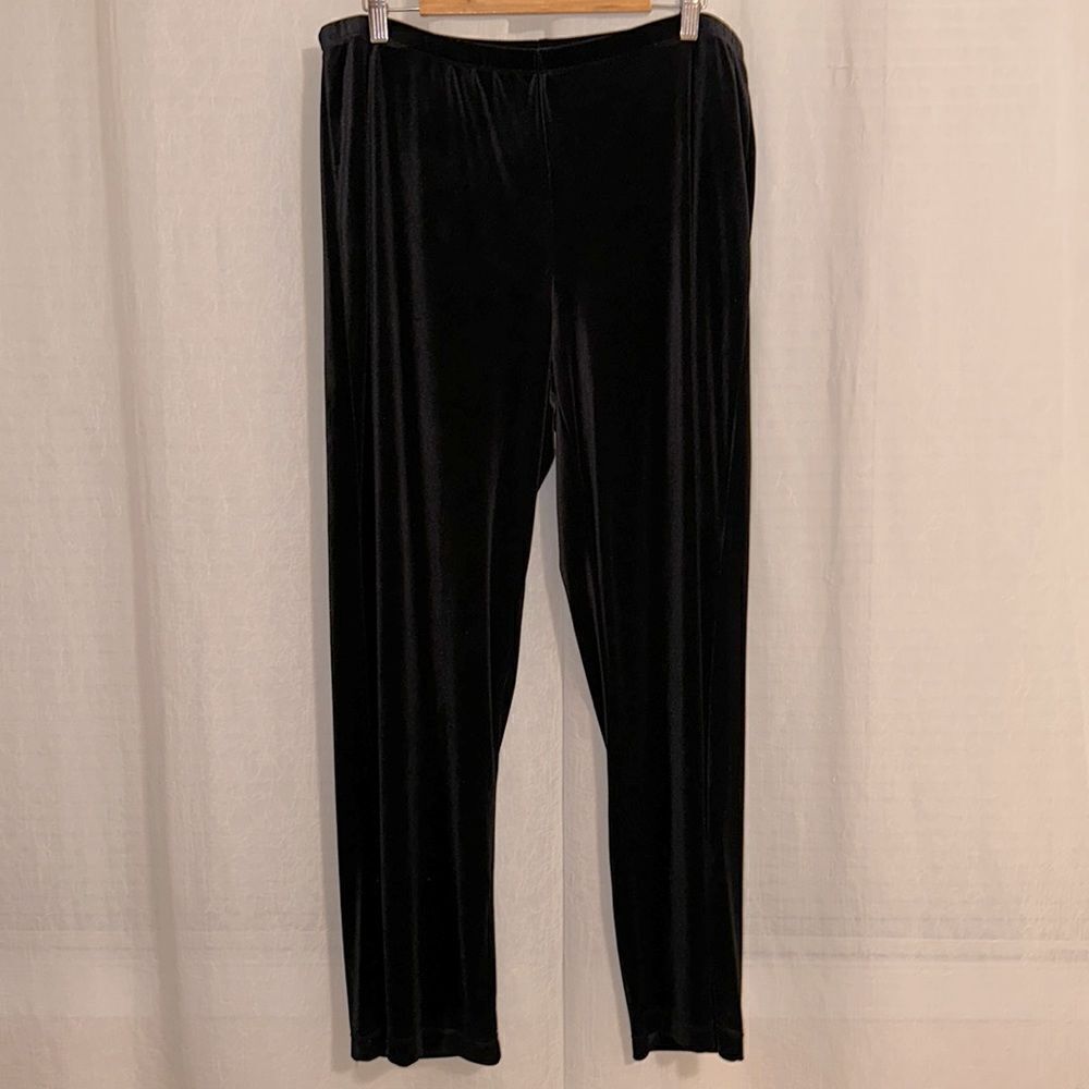 notationsย 1X Black Velour Pull-on Wide LegโElegantโPants